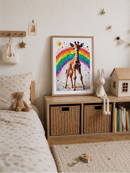 Affiche Girafe et Arc-en-Ciel – Image 2