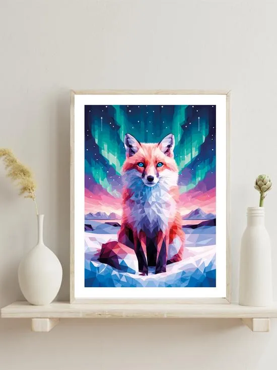 Affiche renard chambre enfant - poster renard aquarelle doux
