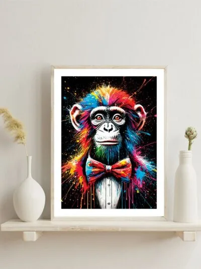 Affiche gorille peinture - poster singe style artistique