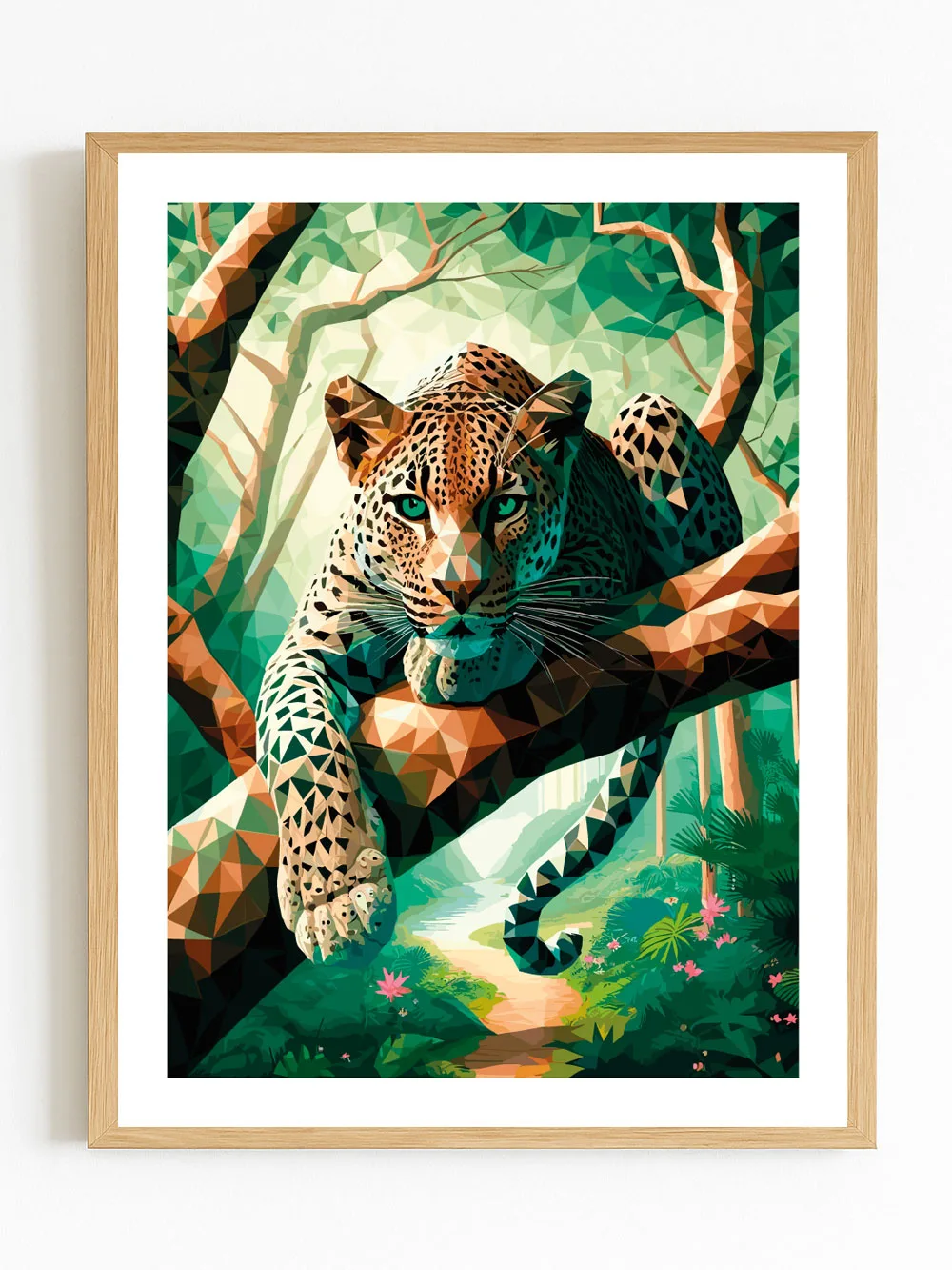 Affiche léopard jungle - poster léopard forêt tropicale