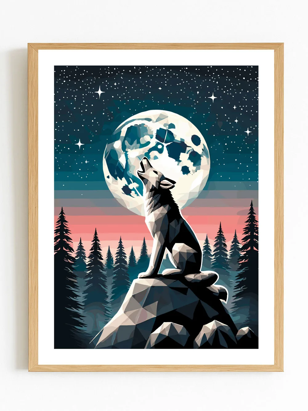 Affiche louveteau - poster jeune loup portrait graphique