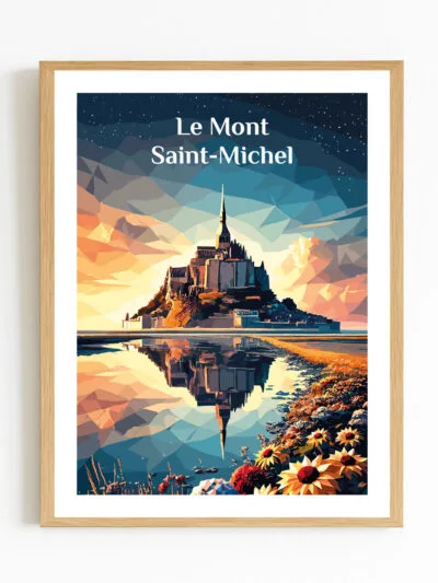 Affiche Mont-Saint-Michel - poster Normandie marée haute