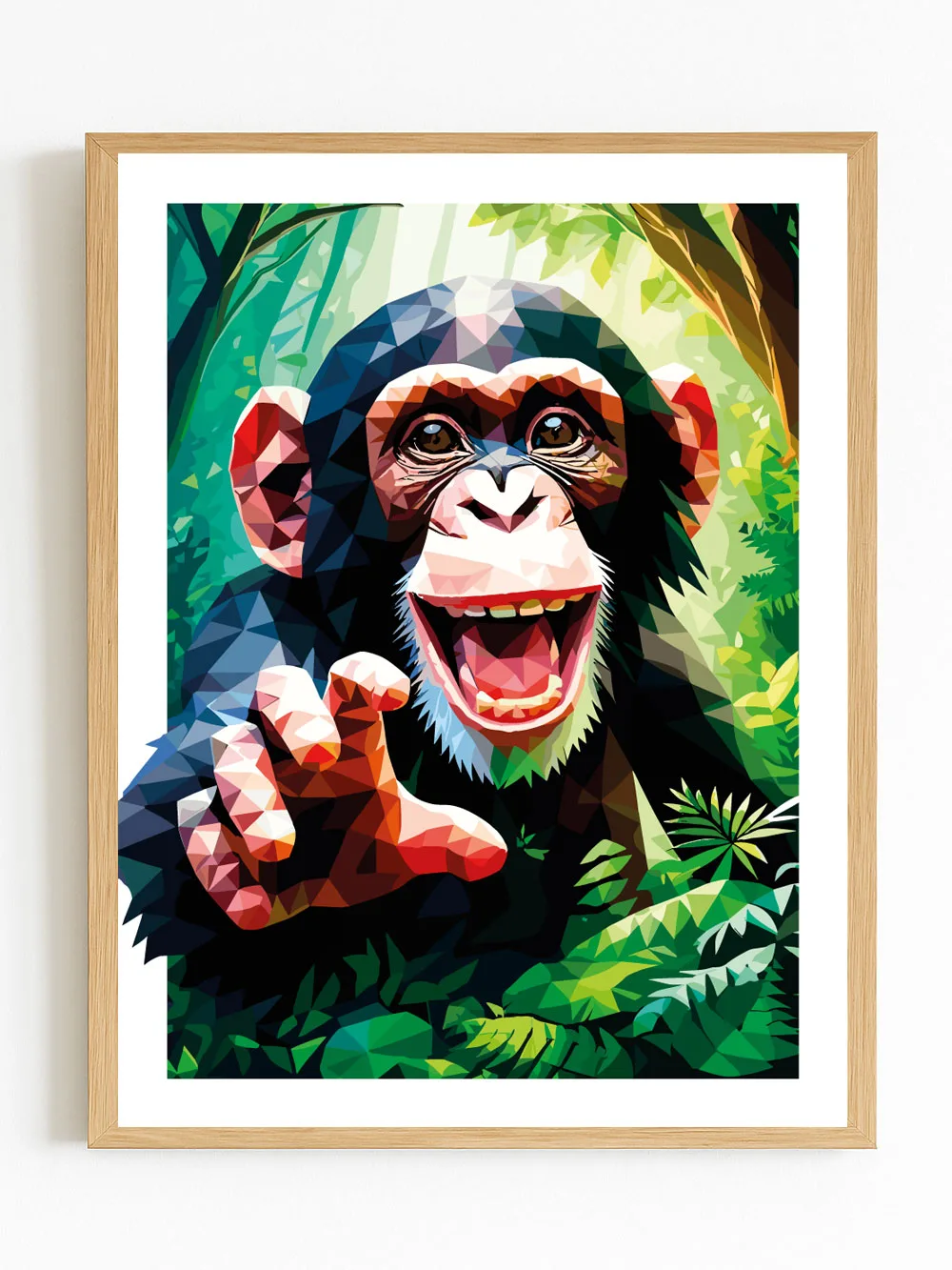 Affiche gorille drôle - poster chimpanzé expressif coloré