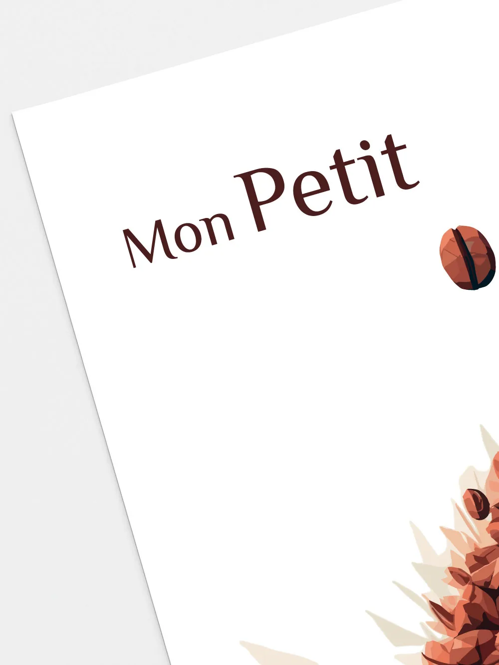 Détail impression affiche café - rendu papier poster illustration