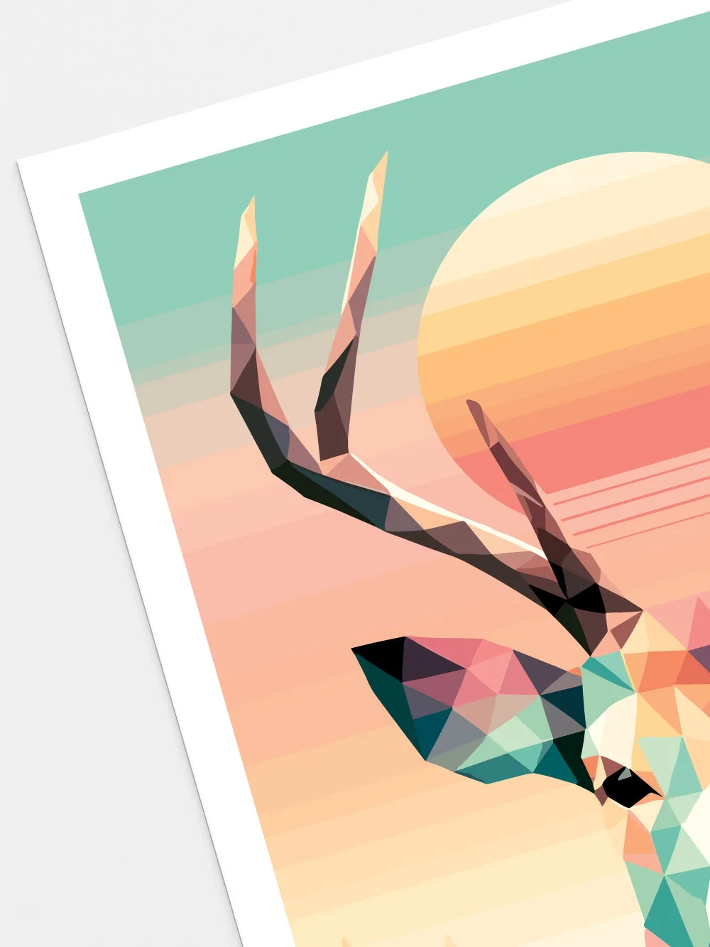Détail impression affiche cerf - papier 200g finition satin