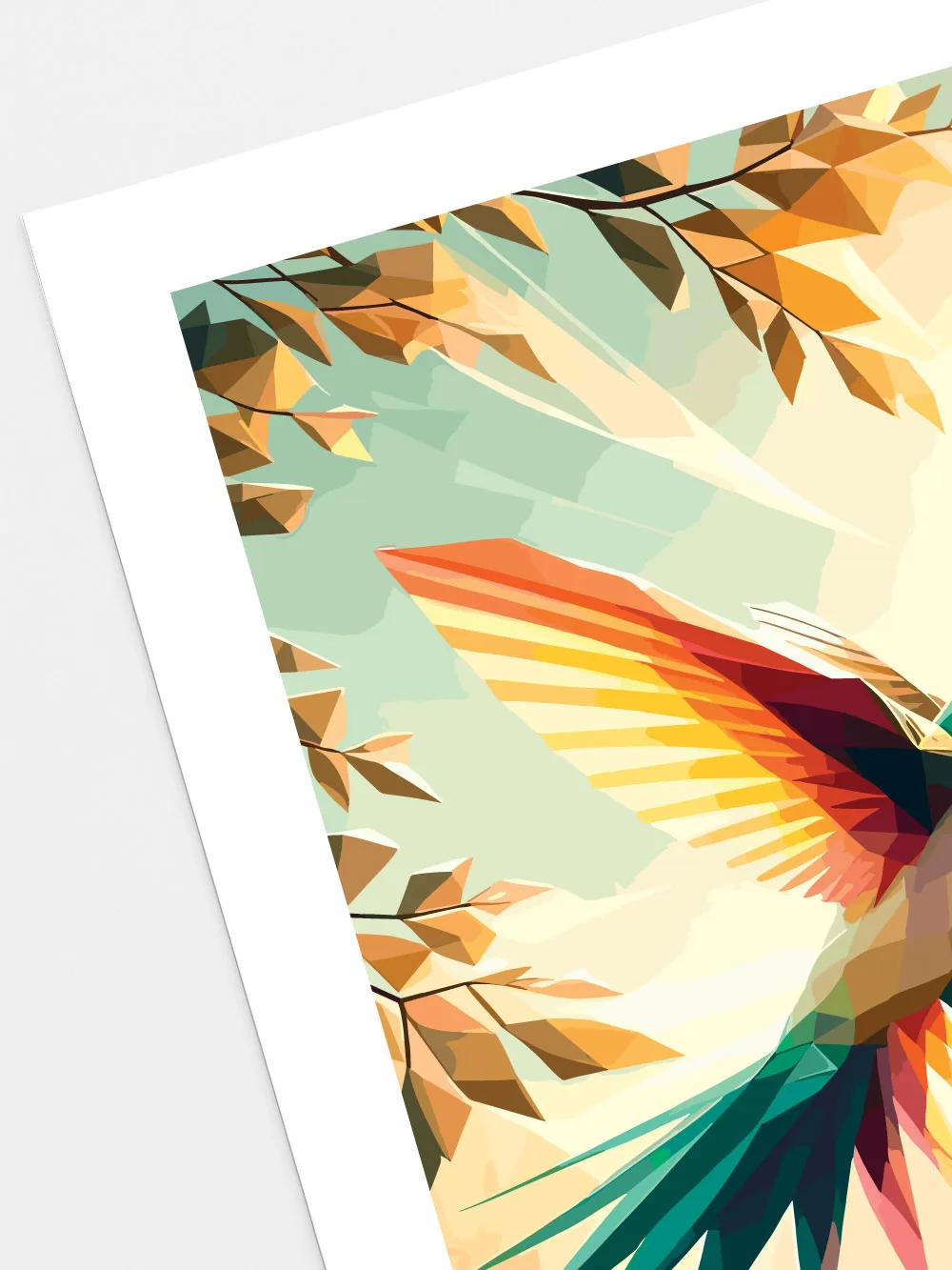 Détail impression affiche colibri - rendu couleurs poster oiseau