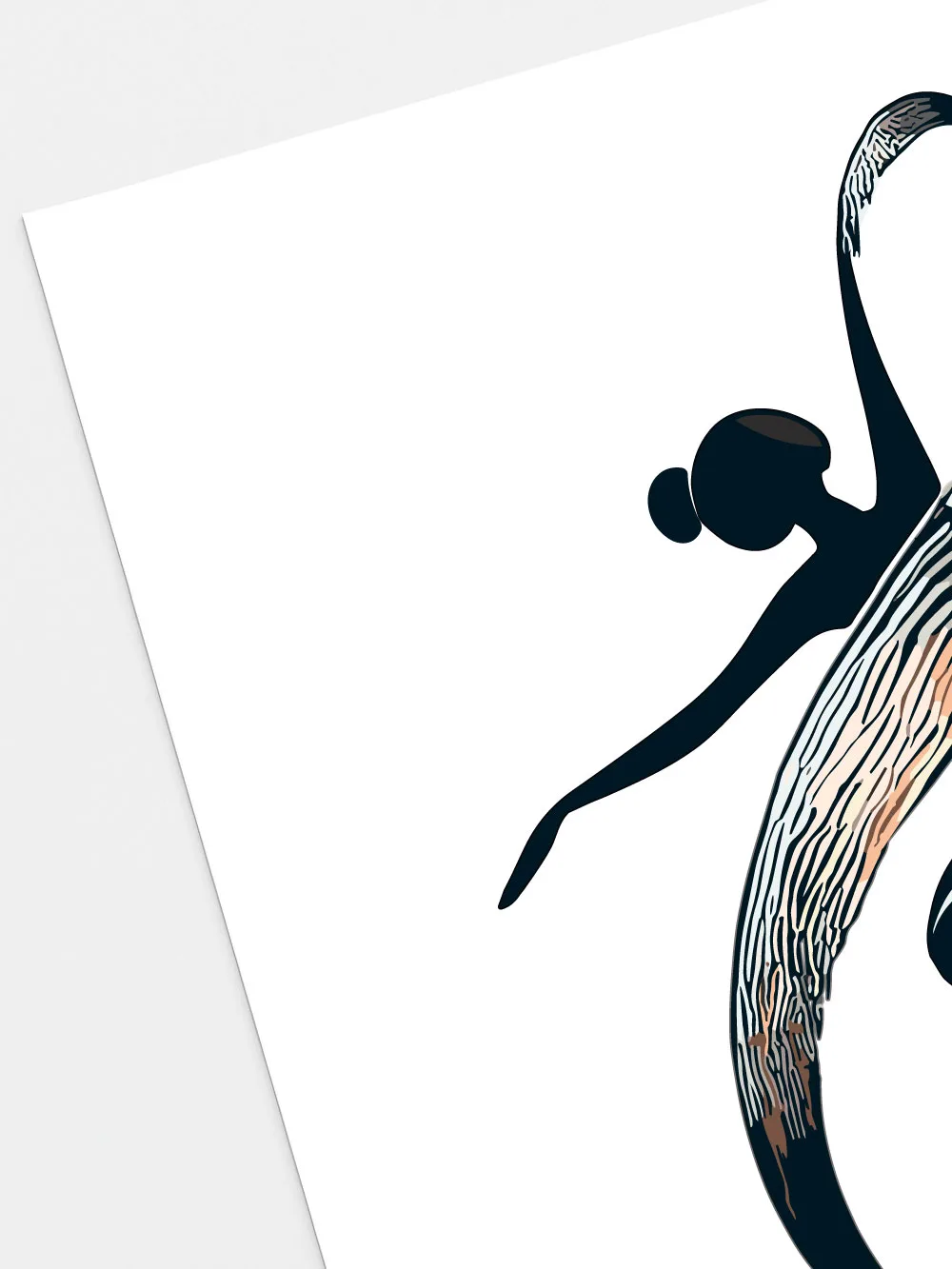 Détail impression affiche danseuse ballerine - finition satin