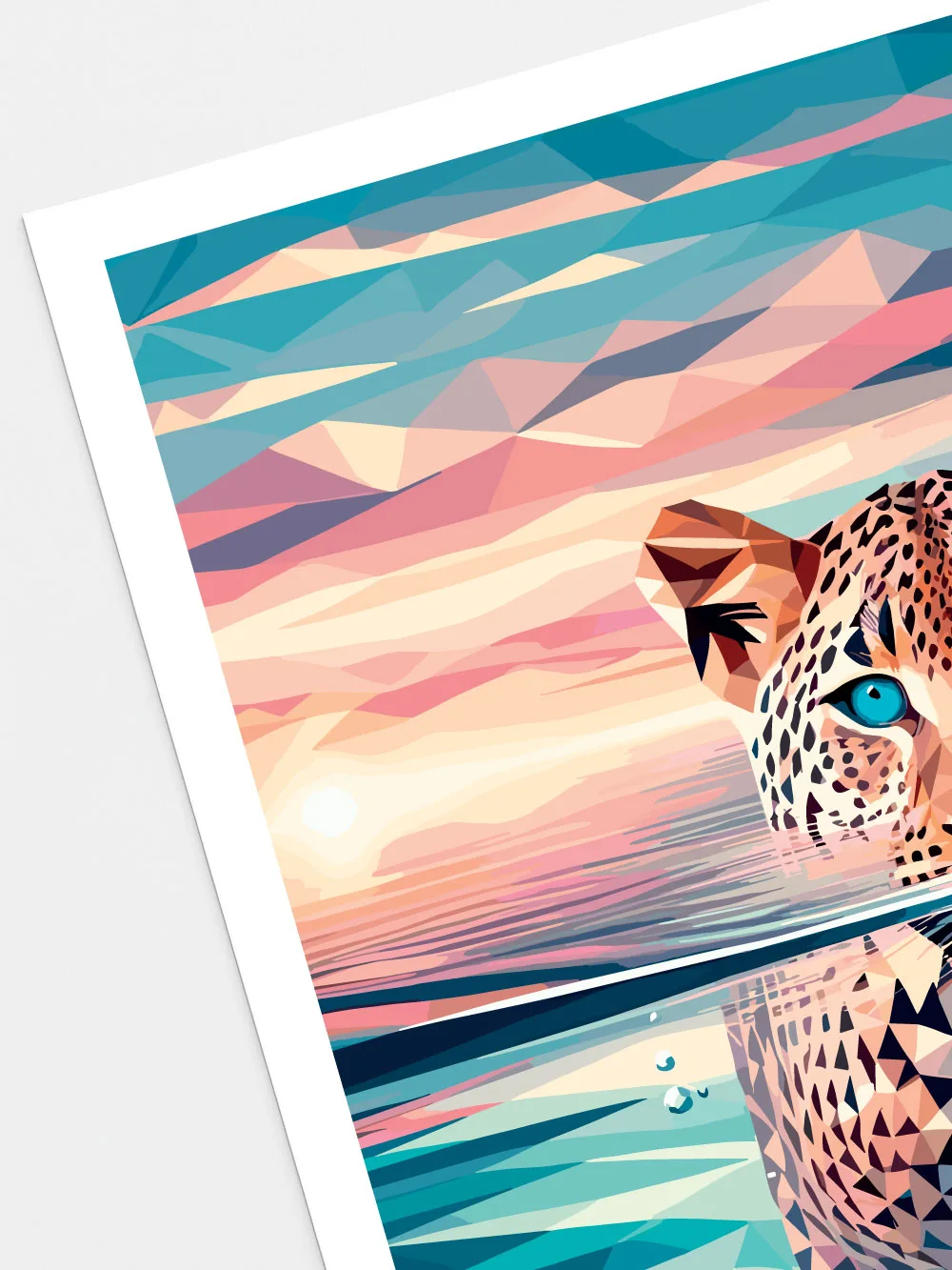 Détail impression poster léopard - rendu qualité papier couché 200g