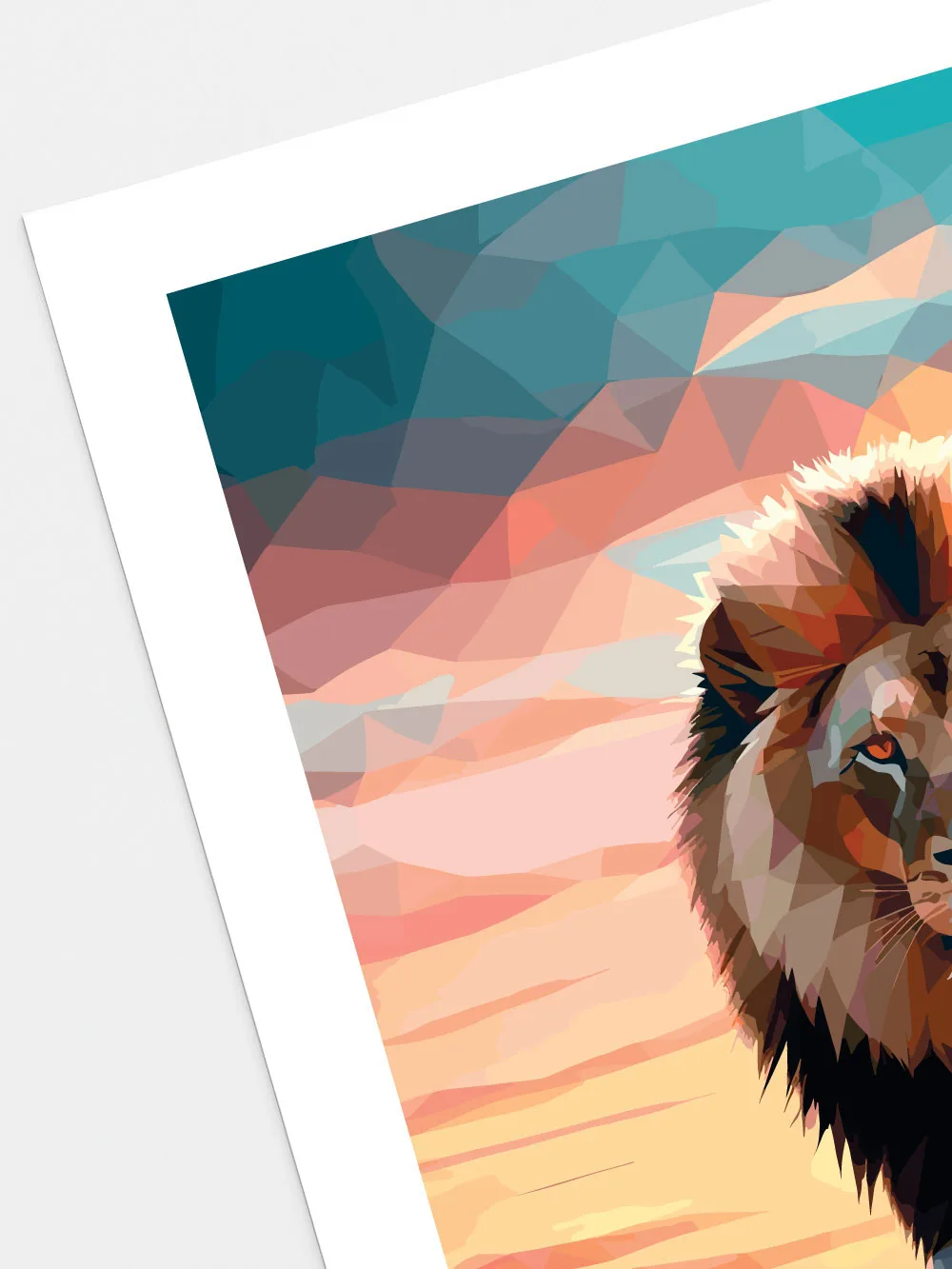 Détail impression affiche lion crinière - finition satin 200g