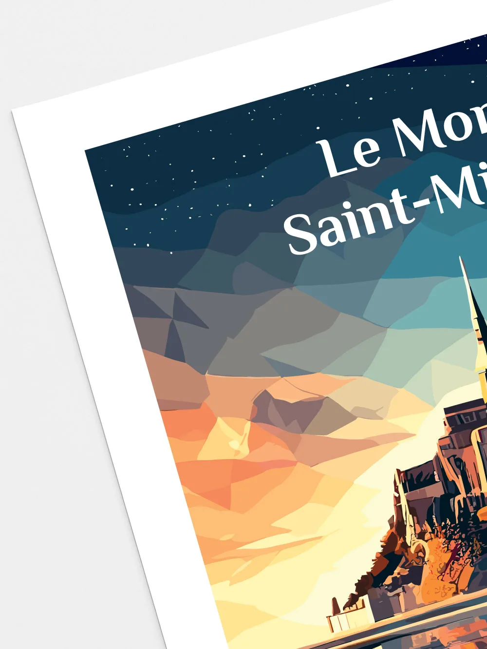 Détail impression affiche Mont-Saint-Michel - poster Normandie qualité