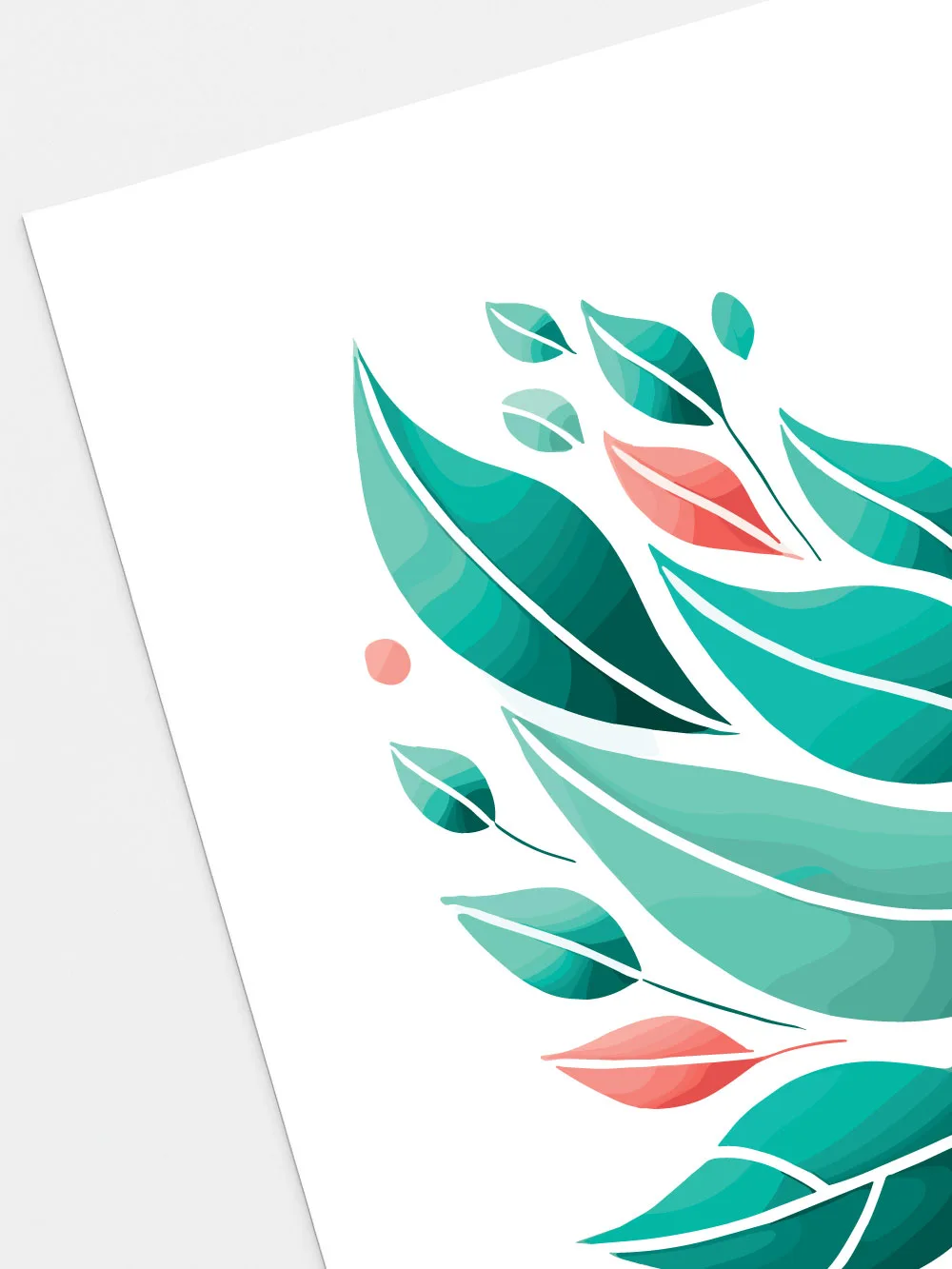 Détail impression affiche oiseau abstrait - rendu poster moderne