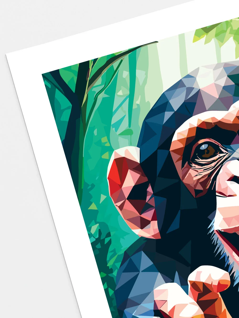 Détail impression affiche singe - rendu couleurs poster gorille